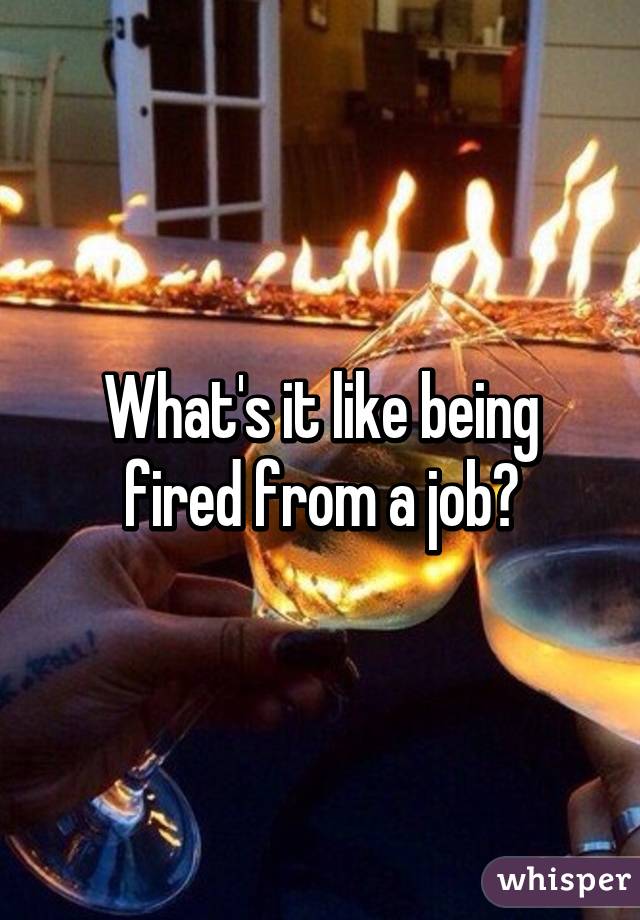 What's it like being fired from a job?