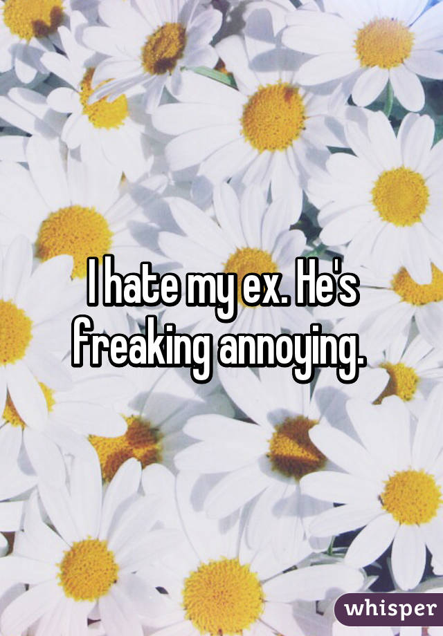 I hate my ex. He's freaking annoying. 