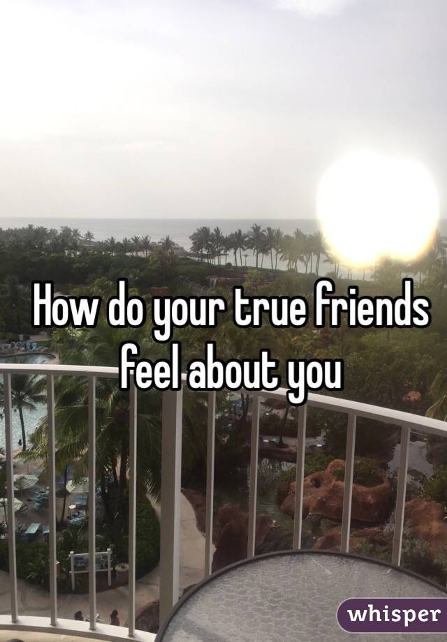 How do your true friends feel about you