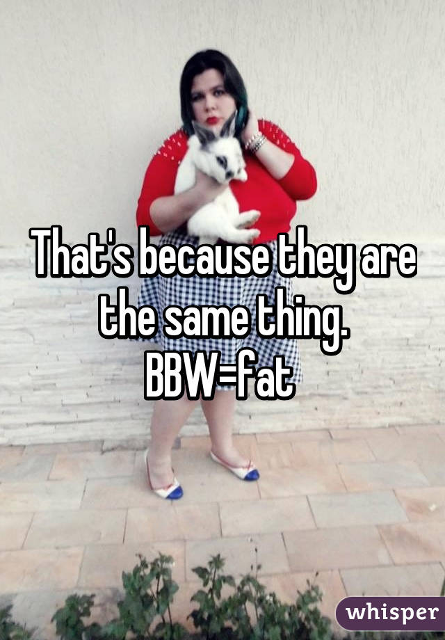 That's because they are the same thing.
BBW=fat 