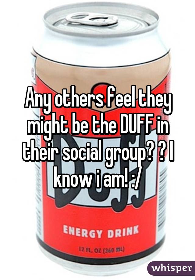 Any others feel they might be the DUFF in their social group? ? I know i am! :/