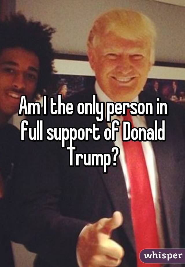 Am I the only person in full support of Donald Trump?