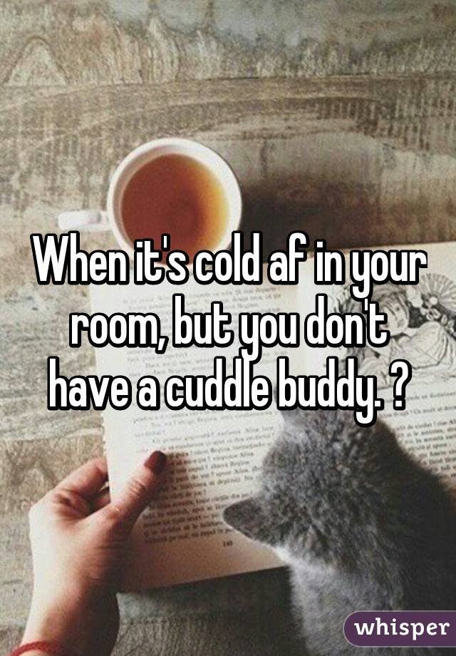 When it's cold af in your room, but you don't have a cuddle buddy. 😔