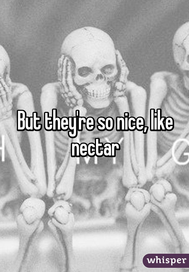 But they're so nice, like nectar