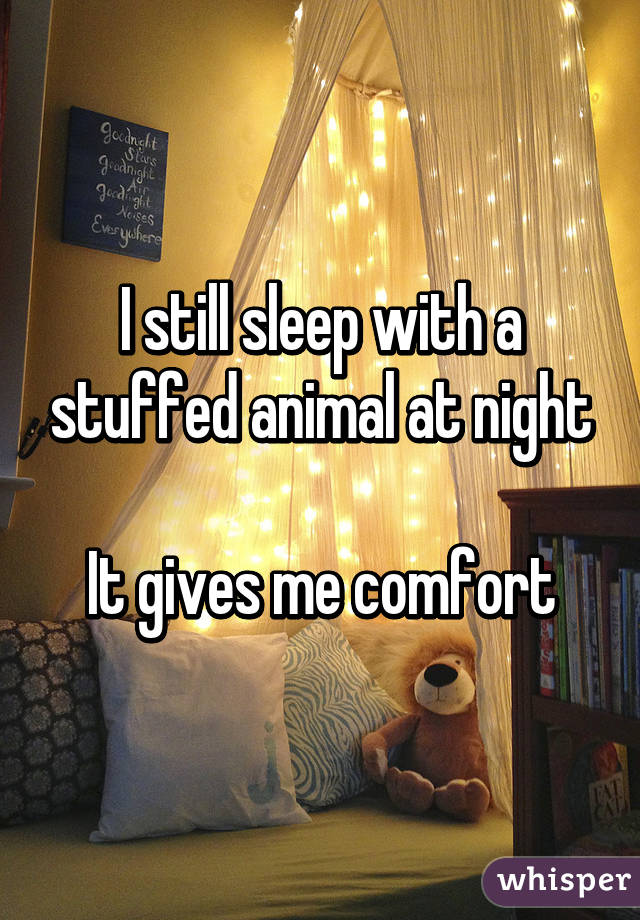 I still sleep with a stuffed animal at night

It gives me comfort