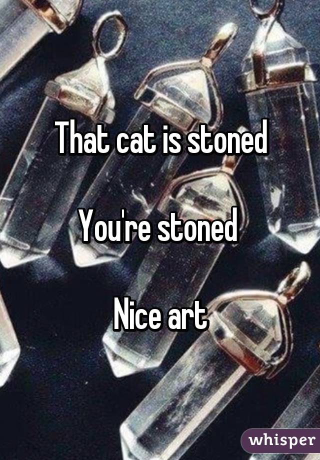 That cat is stoned

You're stoned 

Nice art