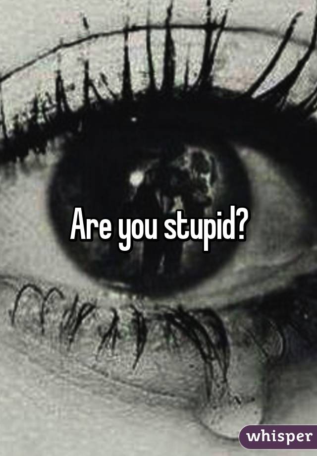 Are you stupid?