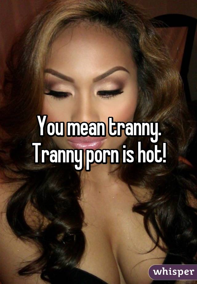 You mean tranny. Tranny porn is hot!