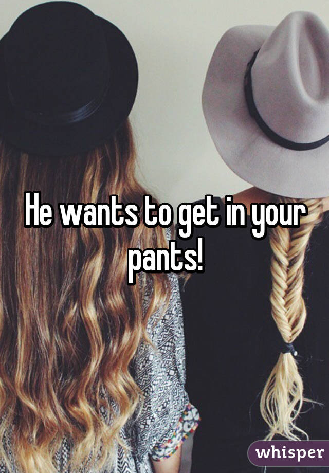 He wants to get in your pants!