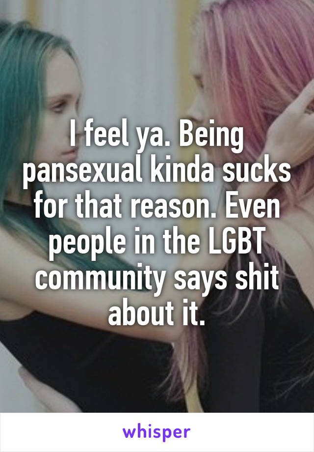 I feel ya. Being pansexual kinda sucks for that reason. Even people in the LGBT community says shit about it.