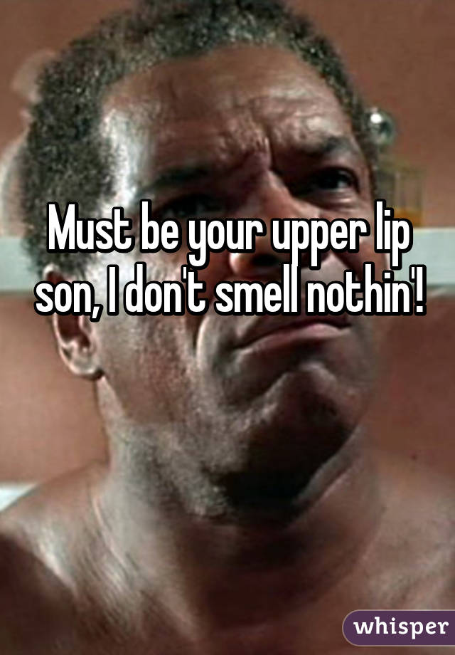 Must be your upper lip son, I don't smell nothin'!

