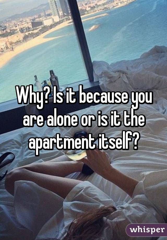 Why? Is it because you are alone or is it the apartment itself?
