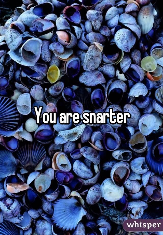 You are snarter