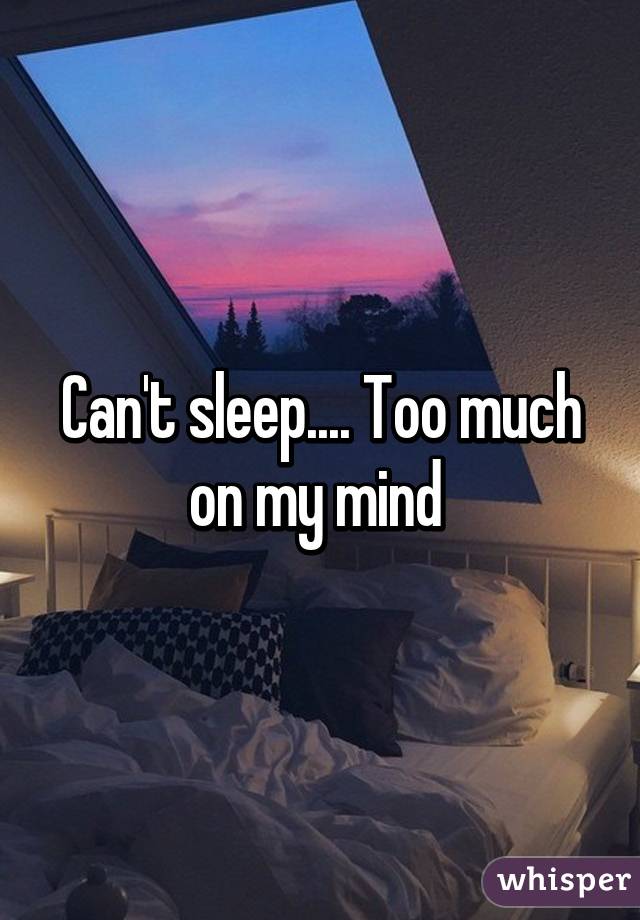 Can't sleep.... Too much on my mind 