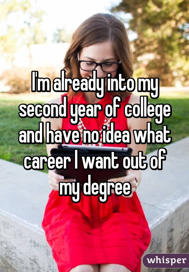 I'm already into my second year of college and have no idea what career I want out of my degree
