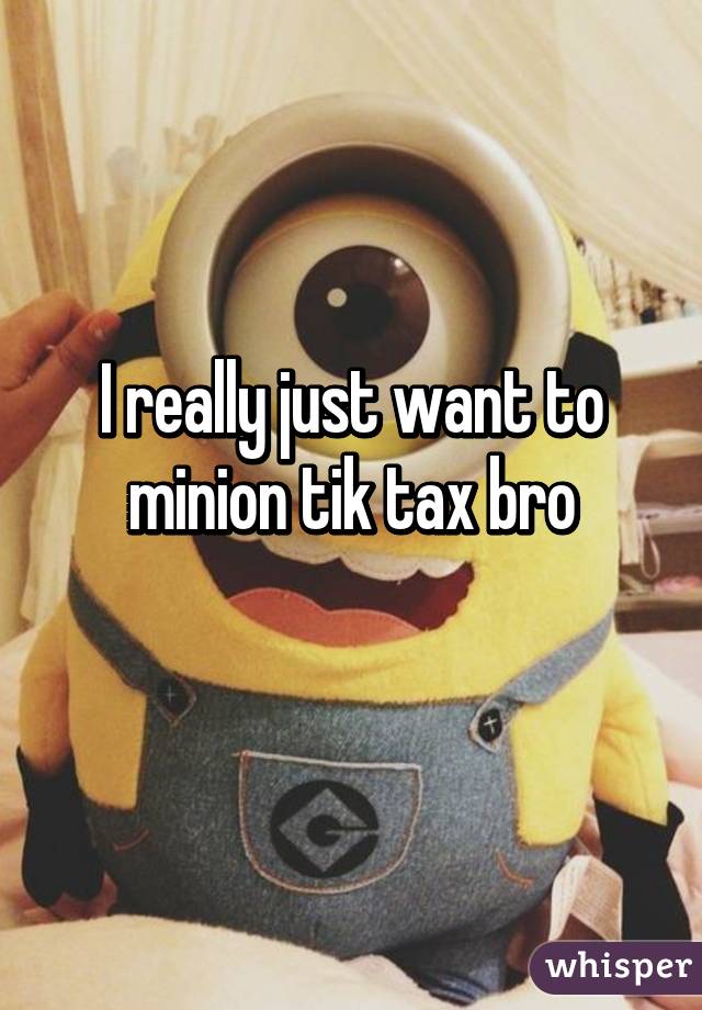 I really just want to minion tik tax bro
