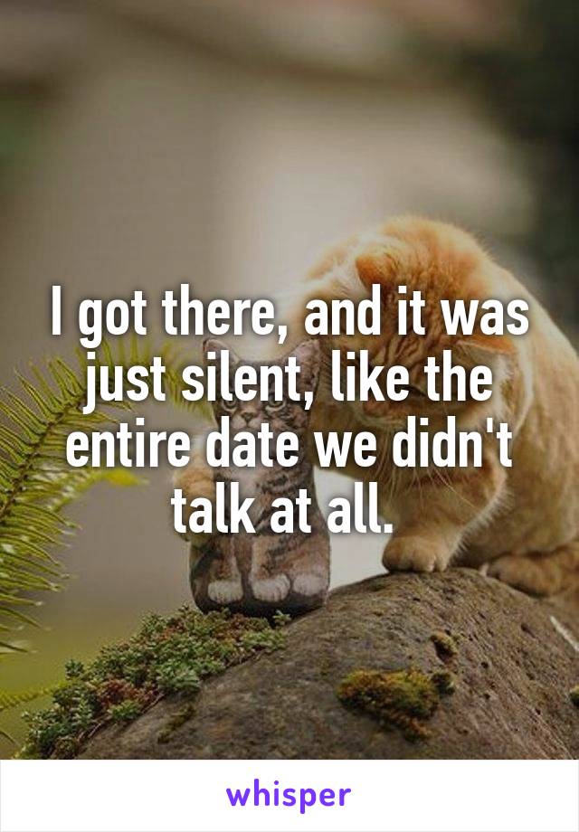 I got there, and it was just silent, like the entire date we didn't talk at all. 