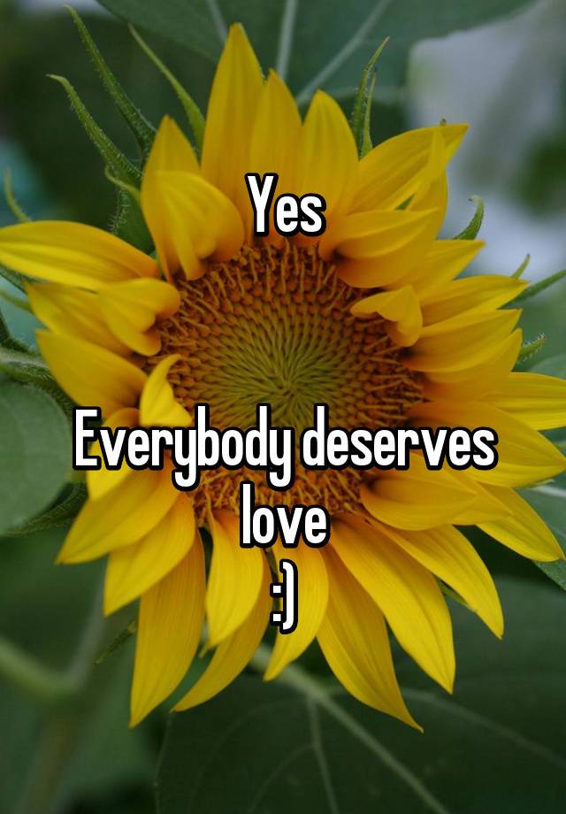 Yes Everybody Deserves Love