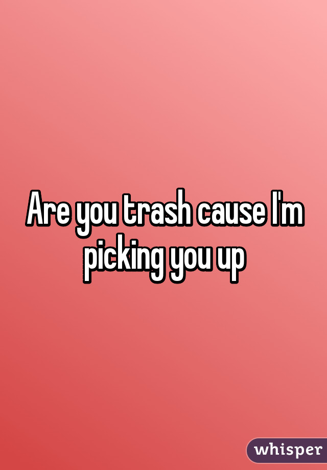 Are you trash cause I'm picking you up
