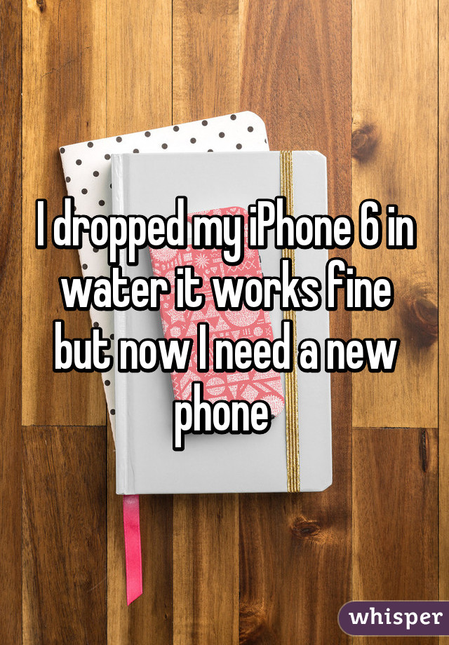 I dropped my iPhone 6 in water it works fine but now I need a new phone 