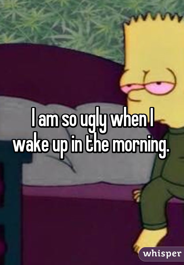 I am so ugly when I wake up in the morning. 