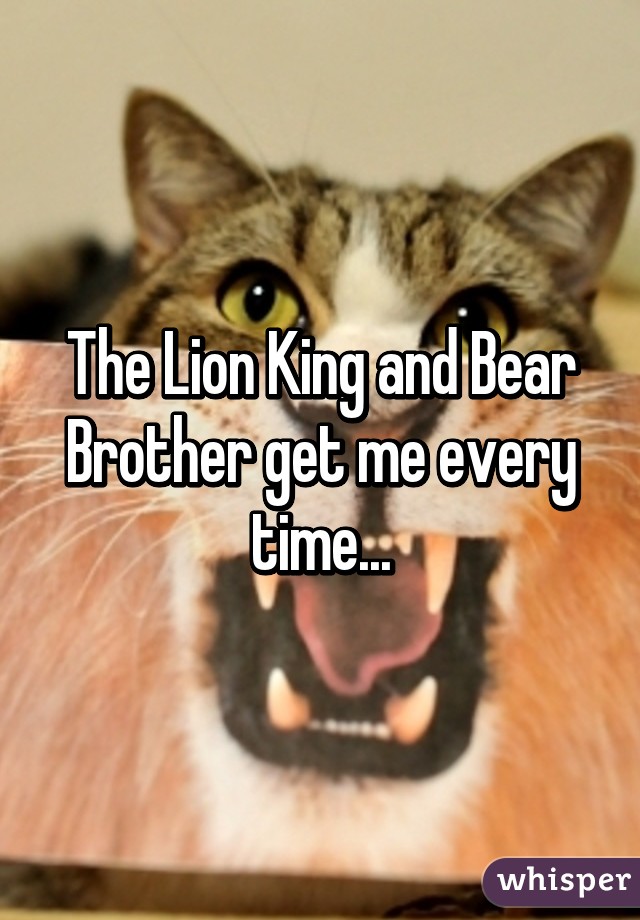 The Lion King and Bear Brother get me every time...