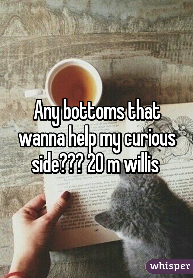 Any bottoms that wanna help my curious side??? 20 m willis 