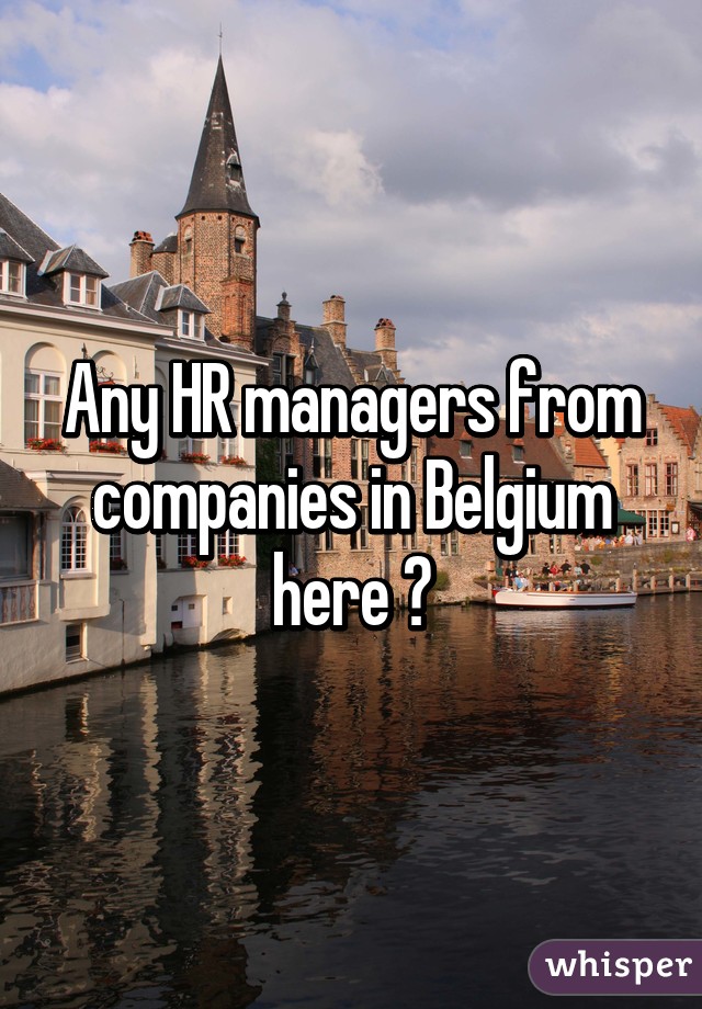 Any HR managers from companies in Belgium here ?