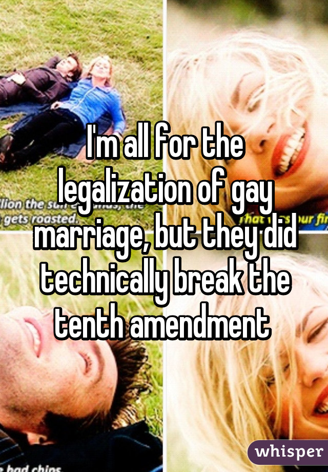 I'm all for the legalization of gay marriage, but they did technically break the tenth amendment 