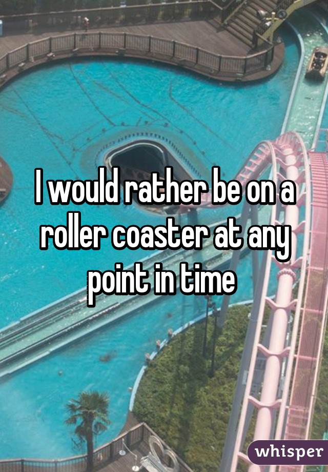 I would rather be on a roller coaster at any point in time 