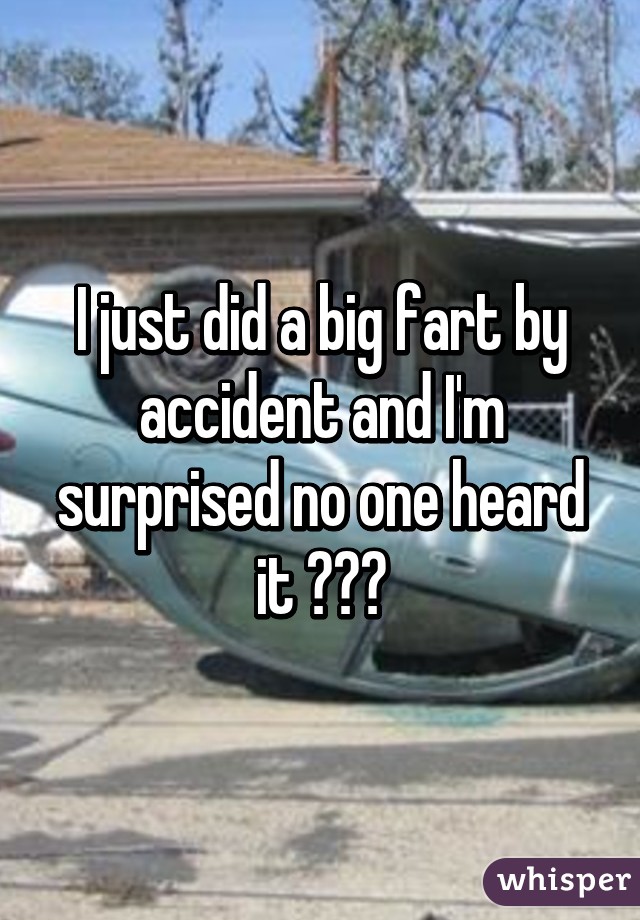 I just did a big fart by accident and I'm surprised no one heard it 😂😂😂