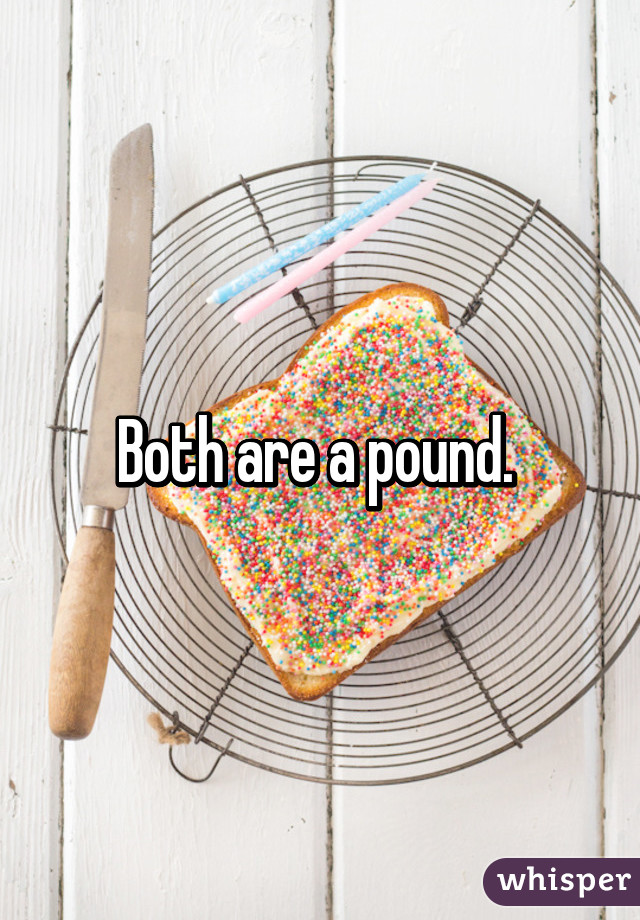 Both are a pound. 