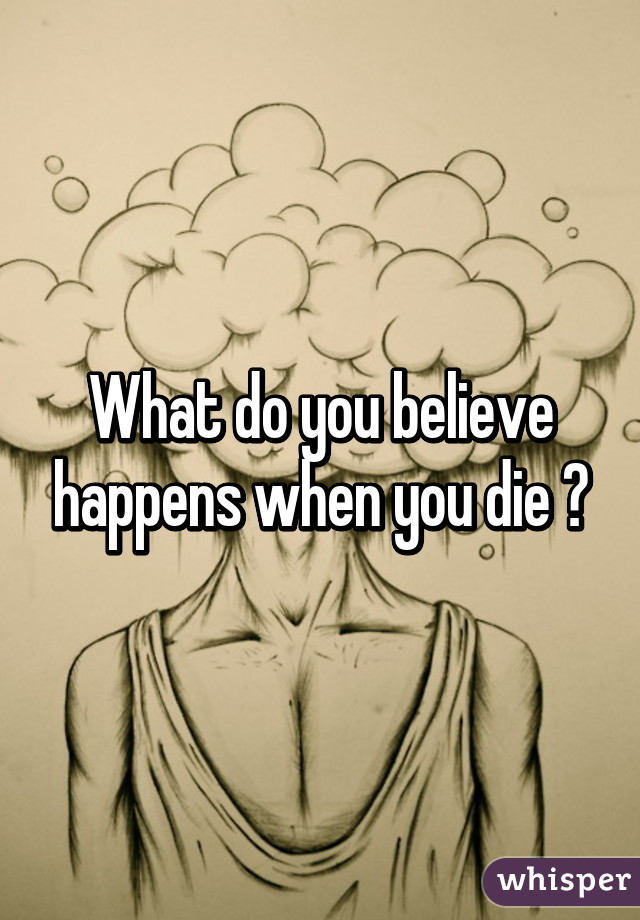 What do you believe happens when you die ?