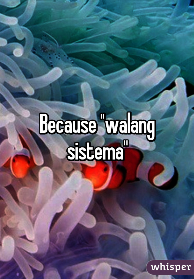 Because "walang sistema"