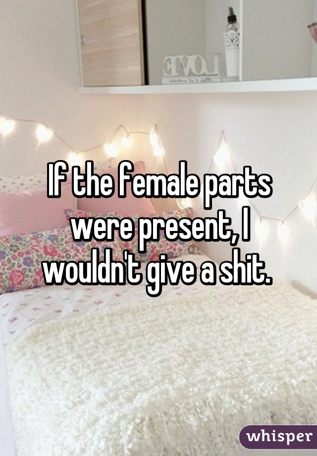 If the female parts were present, I wouldn't give a shit. 