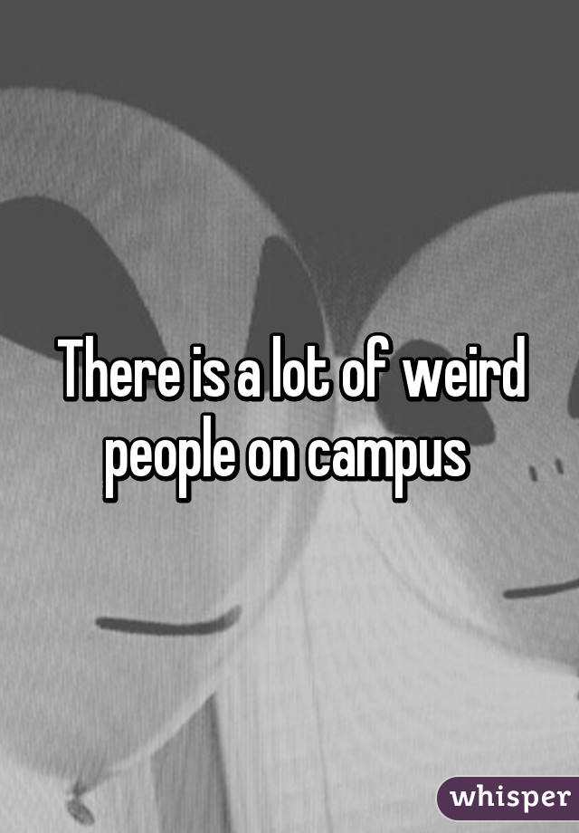 There is a lot of weird people on campus 