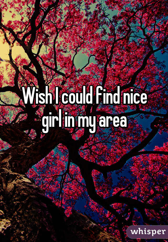 Wish I could find nice girl in my area
