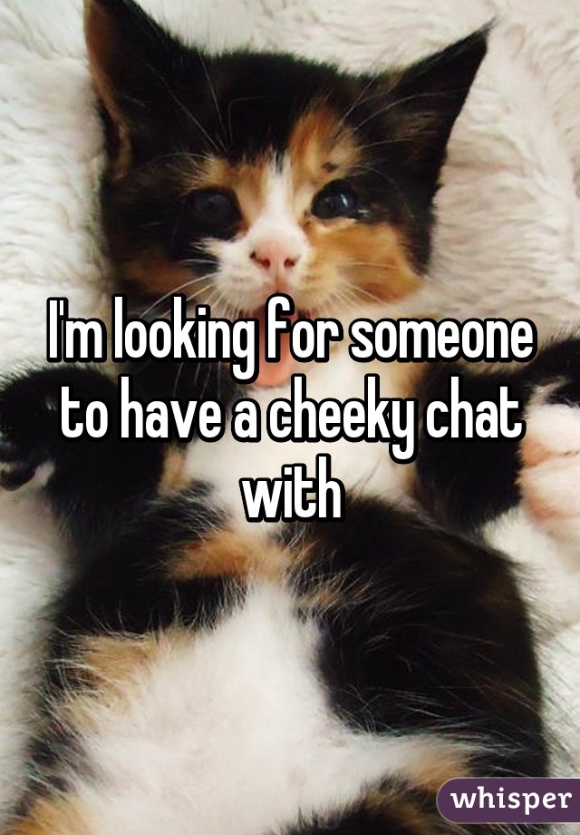 I'm looking for someone to have a cheeky chat with