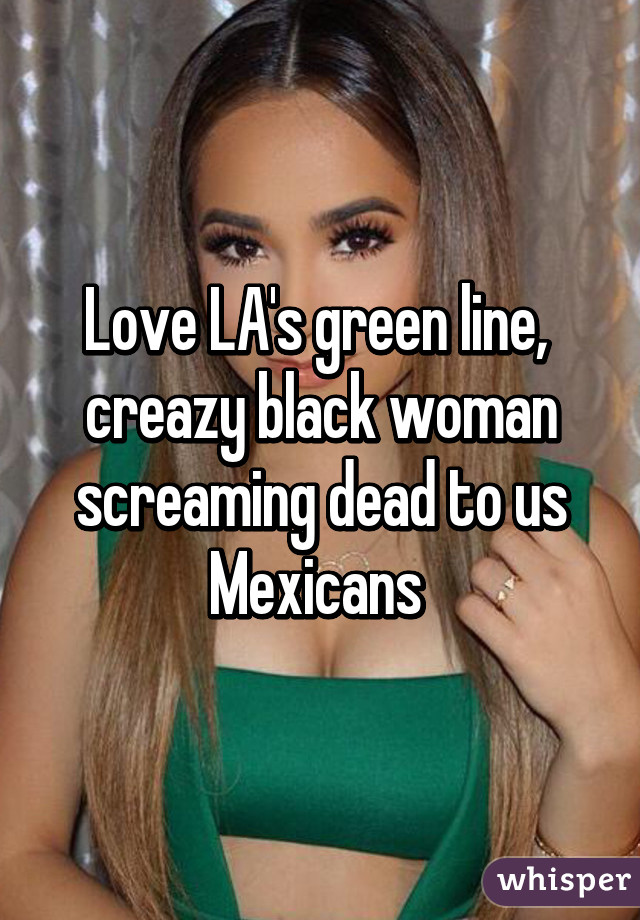 Love LA's green line,  creazy black woman screaming dead to us Mexicans 