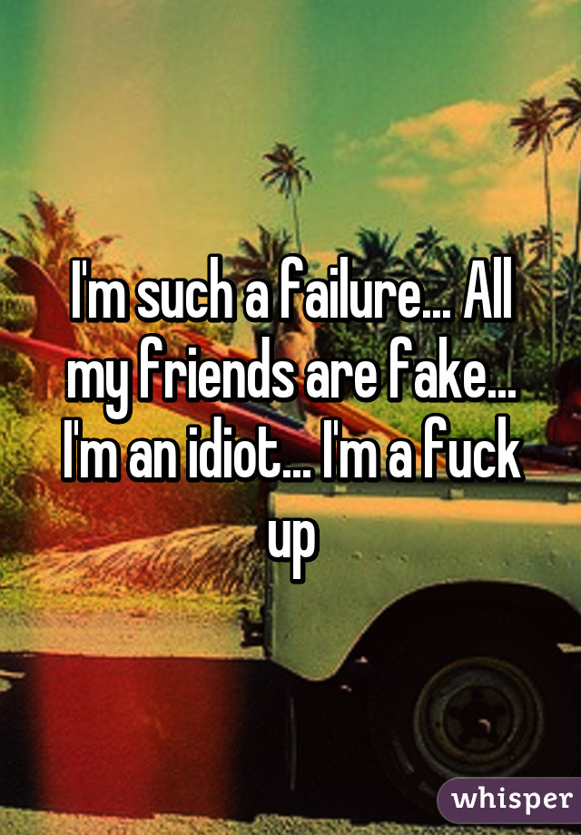 I'm such a failure... All my friends are fake... I'm an idiot... I'm a fuck up