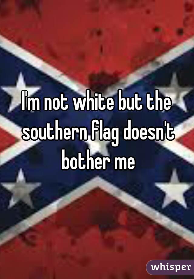 I'm not white but the southern flag doesn't bother me