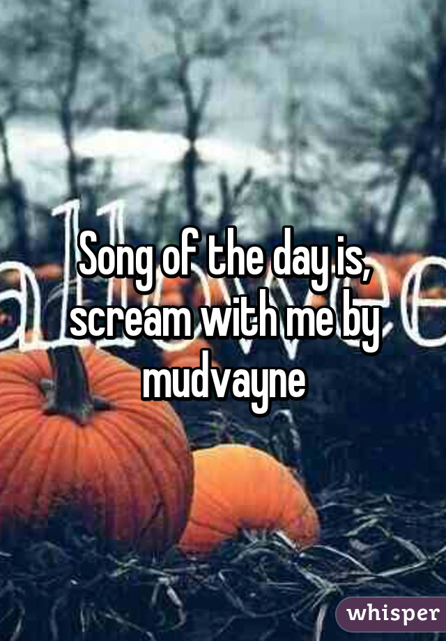 Song of the day is, scream with me by mudvayne