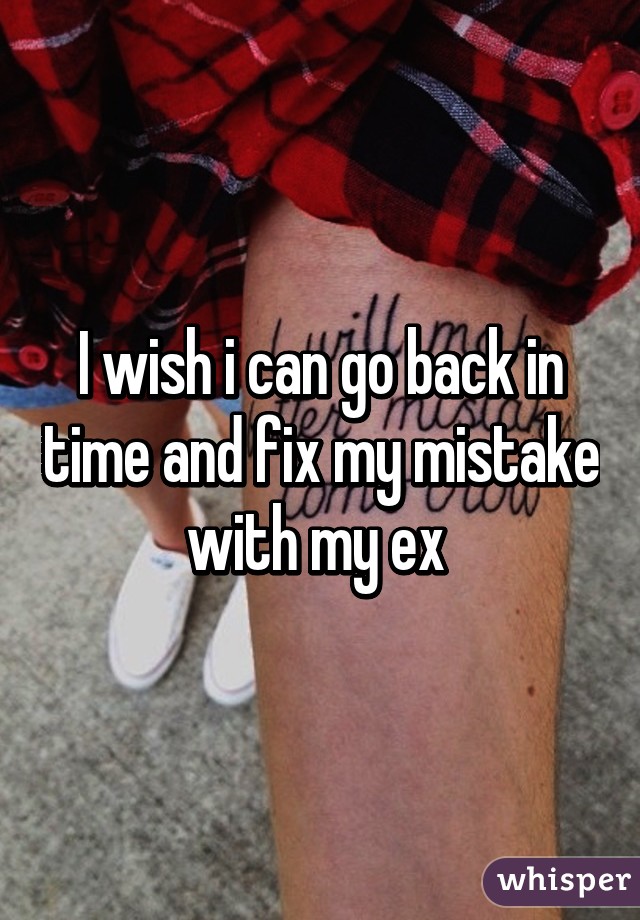 I wish i can go back in time and fix my mistake with my ex 