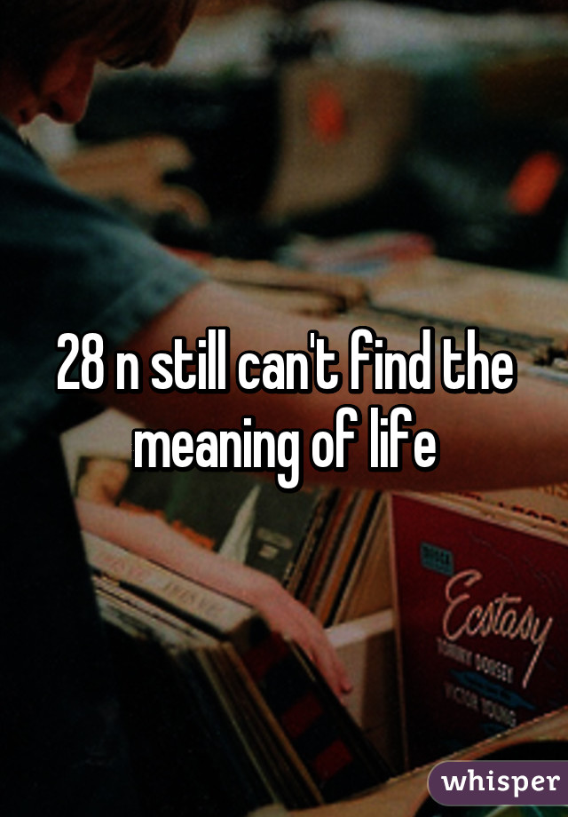 28 n still can't find the meaning of life