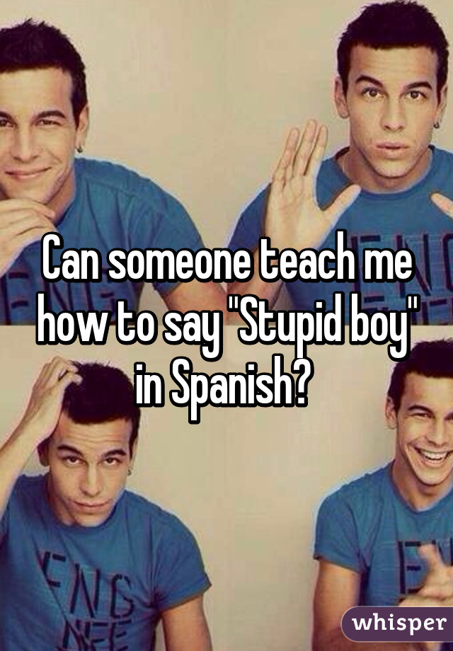 Can someone teach me how to say "Stupid boy" in Spanish? 