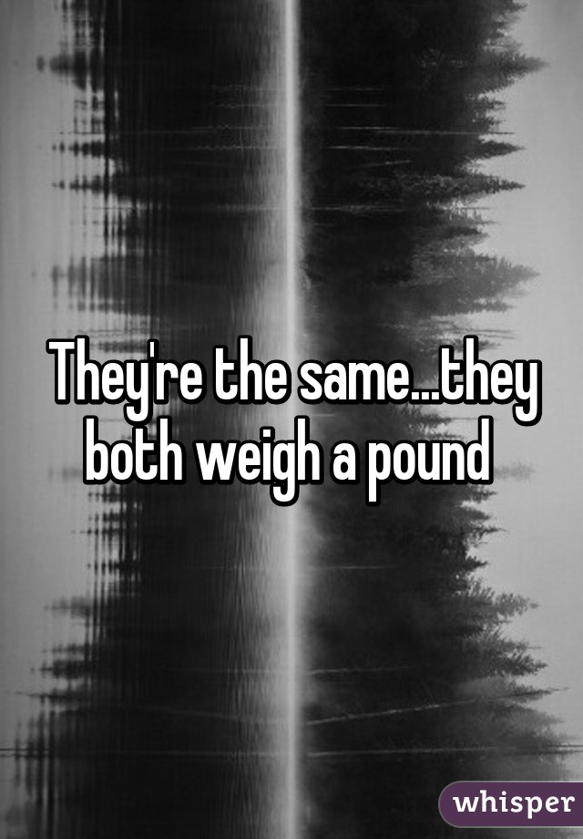 They're the same...they both weigh a pound 