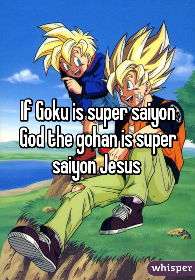 If Goku is super saiyon God the gohan is super saiyon Jesus 