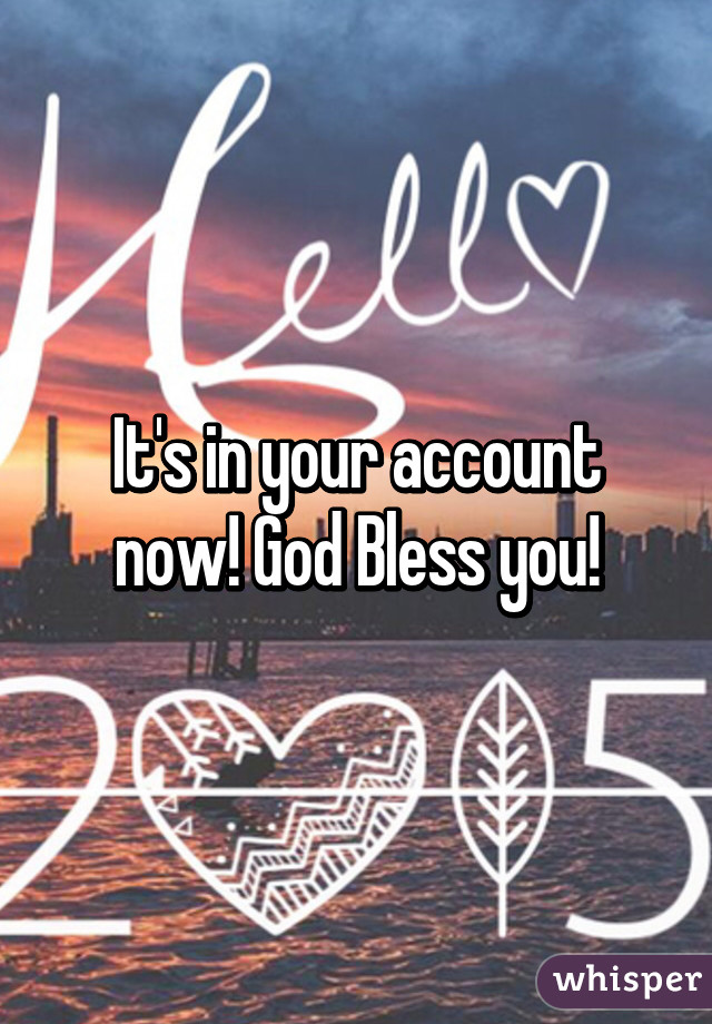 It's in your account now! God Bless you!