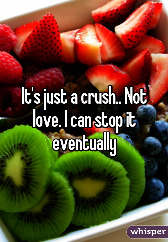 It's just a crush.. Not love. I can stop it eventually