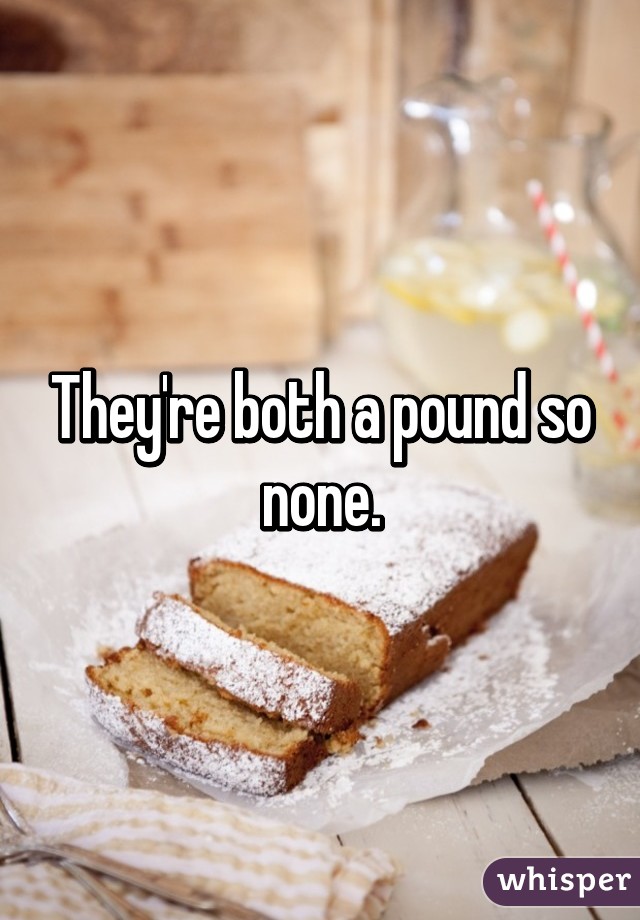 They're both a pound so none.